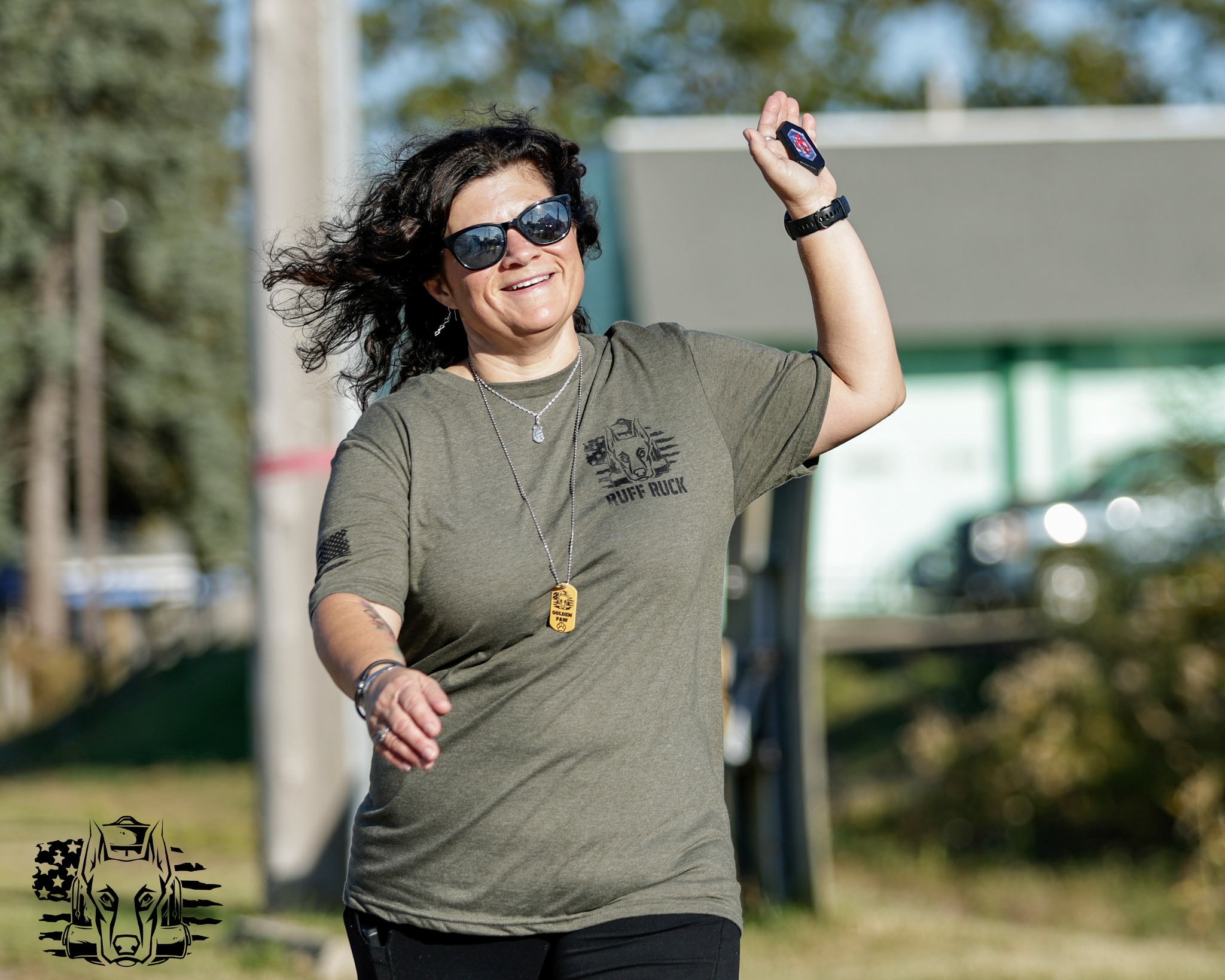 A handler and their service dog at the Ruff Ruck