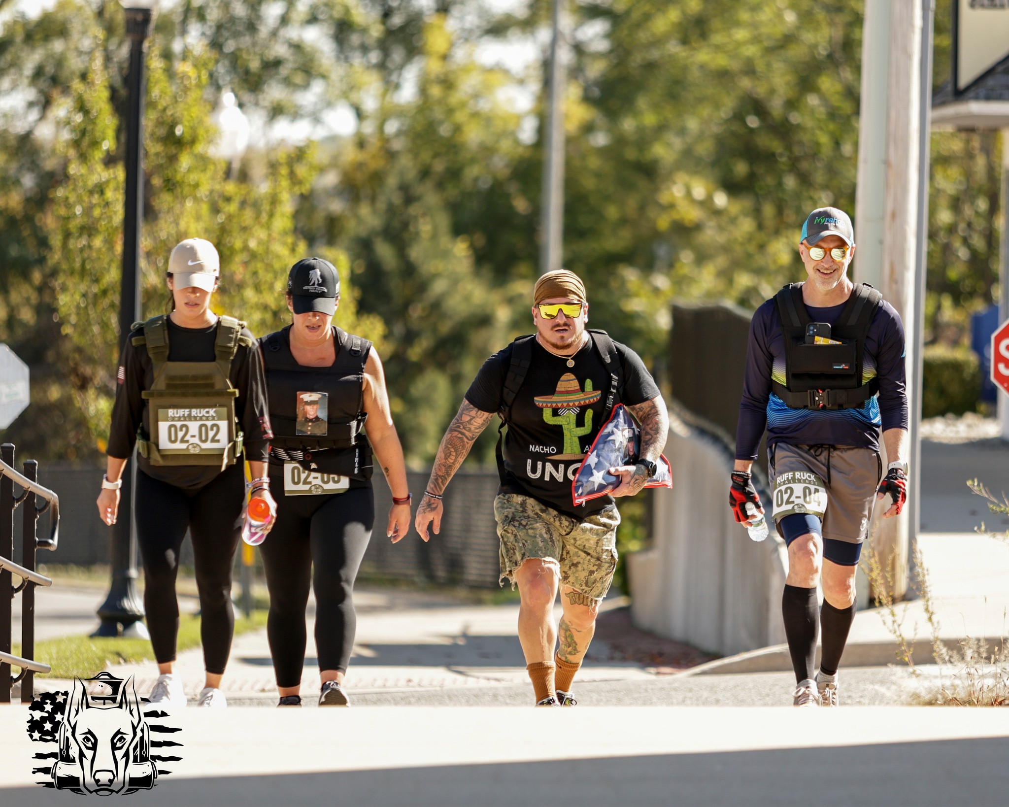 Participants on the course at the Ruff Ruck Challenge